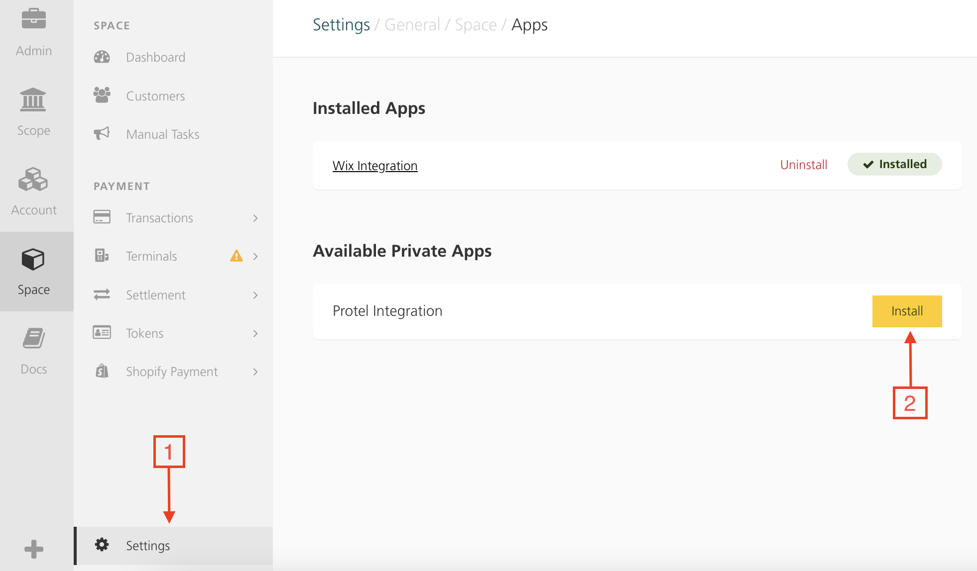Wix-App installieren